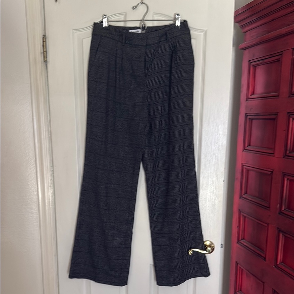 Calvin Klein Black and Gray Wide Leg Pants